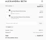 Alexandra Beth coupon verification screenshot