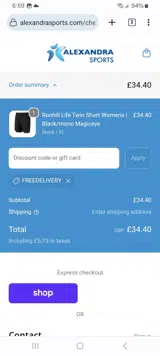 FREEDELIVERY coupon verification screenshot