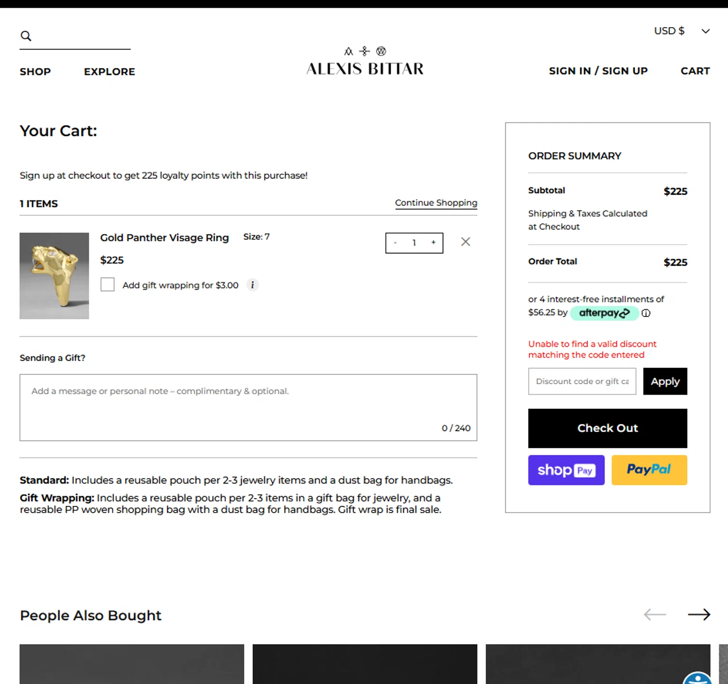 Alexis Bittar promo code screenshot showing code FALL20 applied at Alexis Bittar checkout page. Uploaded by SimplyCodes community member La_Cara_Mia on Aug 12, 2025