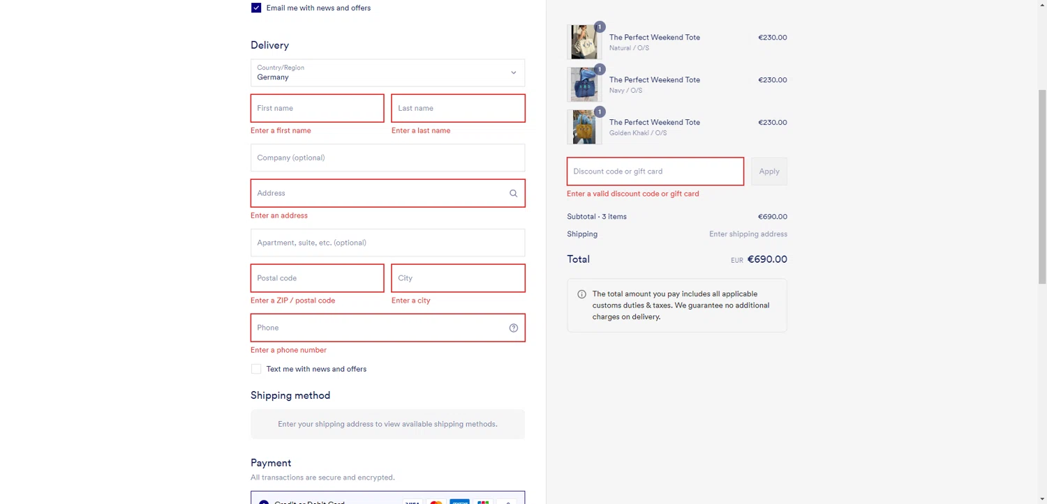 Alex Mill discount code screenshot showing code WELCOMER27629 applied at Alex Mill checkout page. Uploaded by SimplyCodes community member SilverChaser3269 on Jul 22, 2025