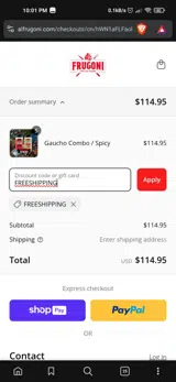 FREESHIPPING coupon verification screenshot