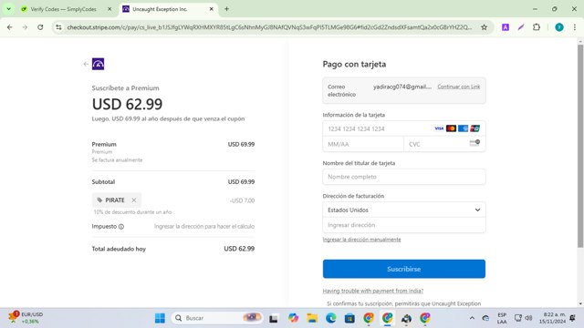 Algo Monster checkout page showing Algo Monster promo code box | Screenshot taken by SimplyCodes community member on Nov 15, 2024