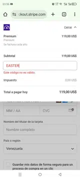 EASTER coupon verification screenshot