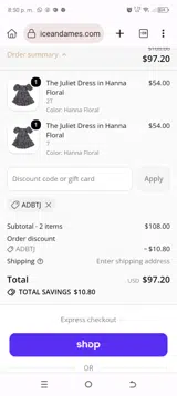 Alice + Ames coupon verification screenshot