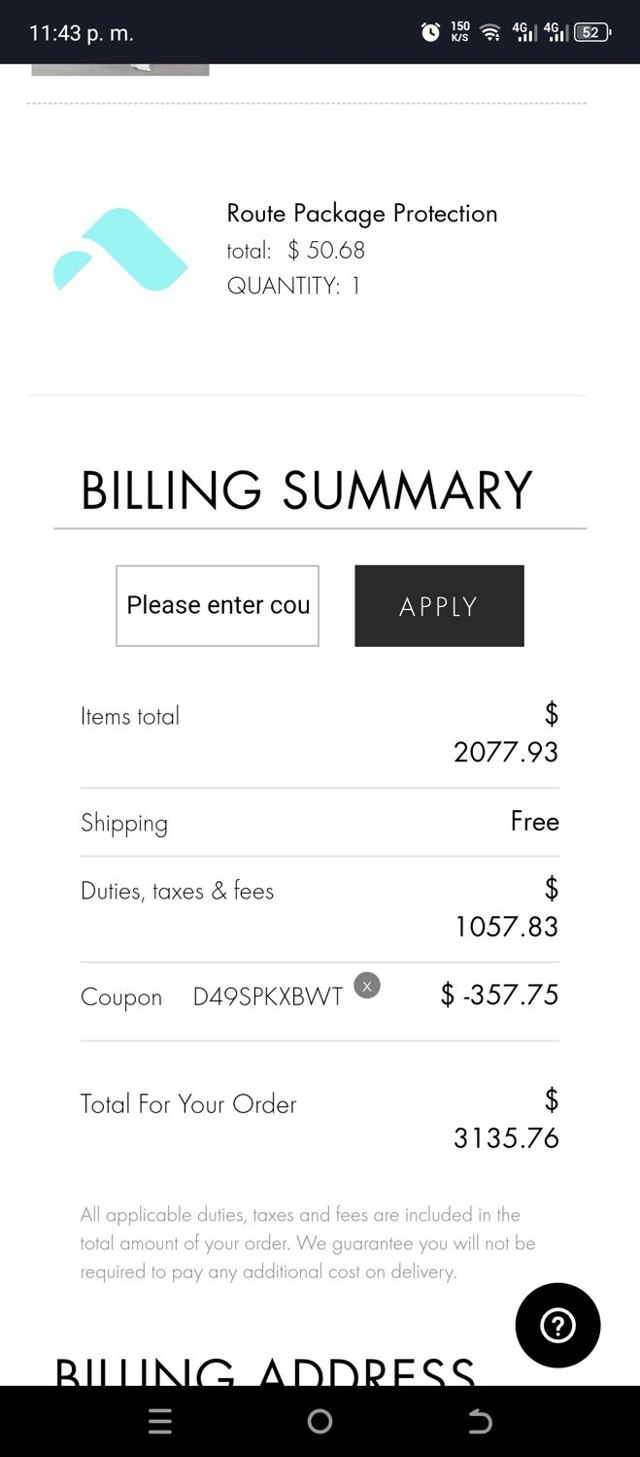 Alice + Olivia checkout page showing Alice + Olivia promo code box | Screenshot taken by SimplyCodes community member on Mar 27, 2025