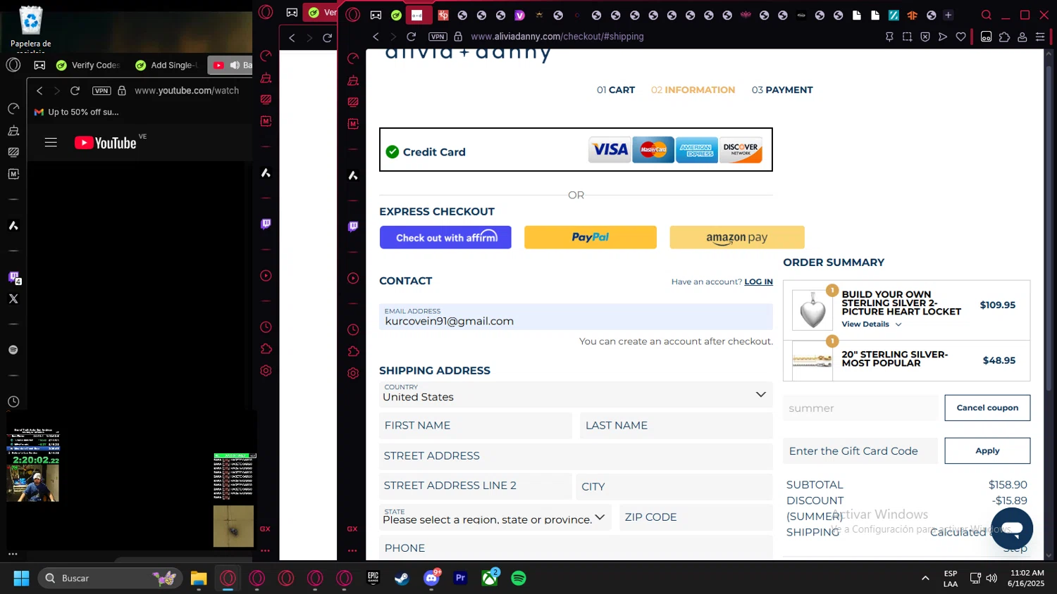 Alivia + Danny discount code screenshot showing code summer applied at Alivia + Danny checkout page. Uploaded by SimplyCodes community member Billyyou on Jun 16, 2025