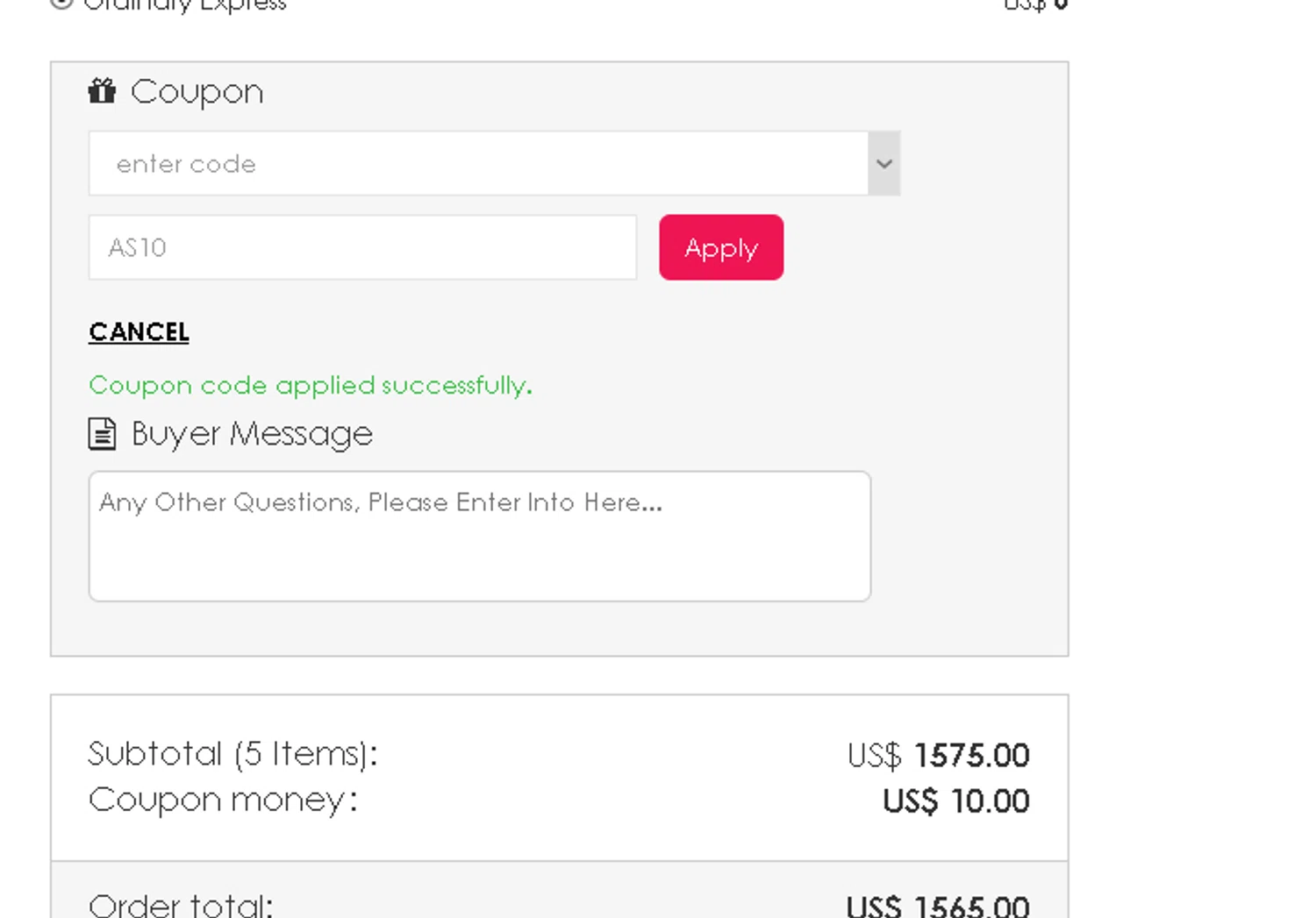 AllAboutSuit checkout page showing AllAboutSuit promo code box | Screenshot taken by SimplyCodes community member on Jun 6, 2025