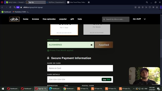 ALLBLK checkout page showing ALLBLK promo code box | Screenshot taken by SimplyCodes community member on Mar 30, 2025