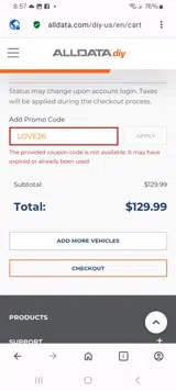 LOVE26 coupon verification screenshot