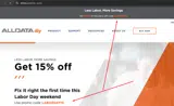 LABORDAY15 coupon verification screenshot