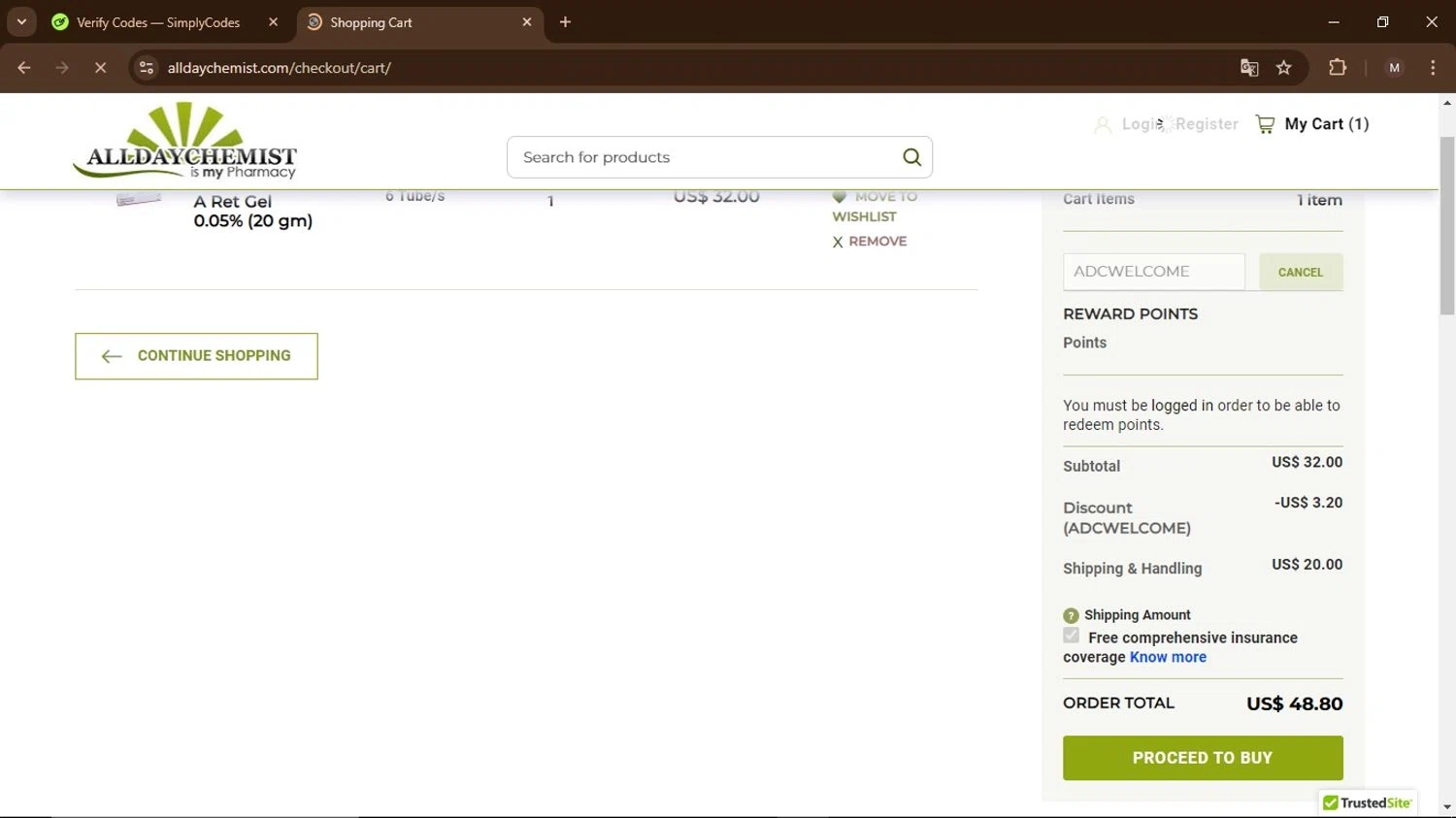 where to use All Day Chemist promo code box