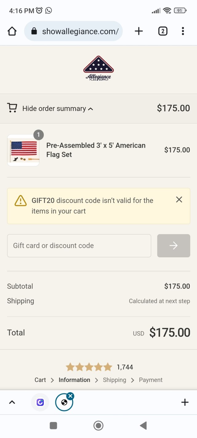Allegiance flag supply discount codes 15 off may 2025