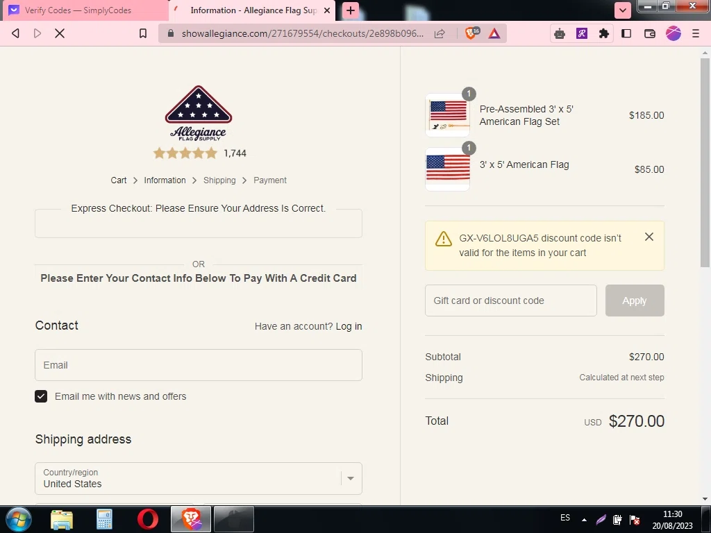 Allegiance flag supply promo codes 20 off july 2024