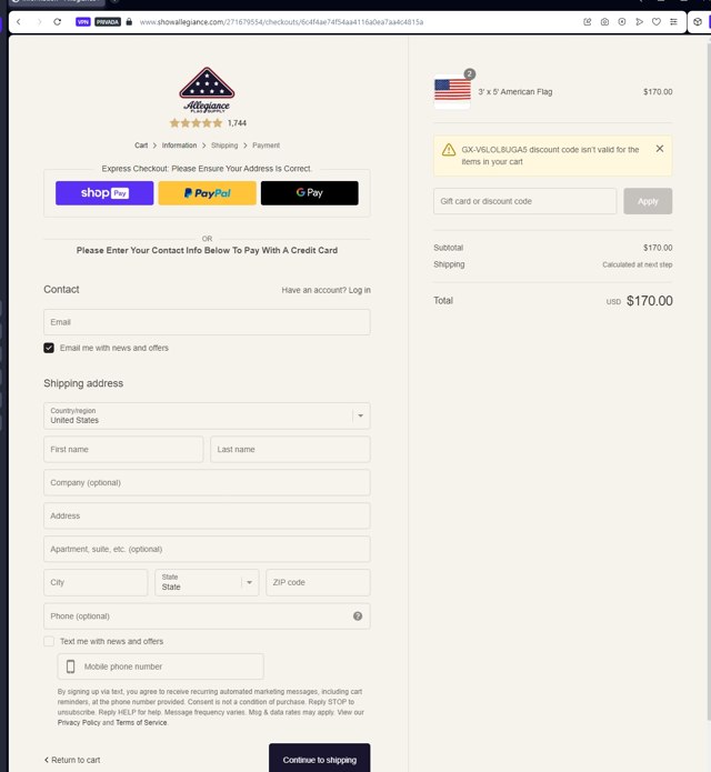 Allegiance flag supply promo codes 25 off jun 2025