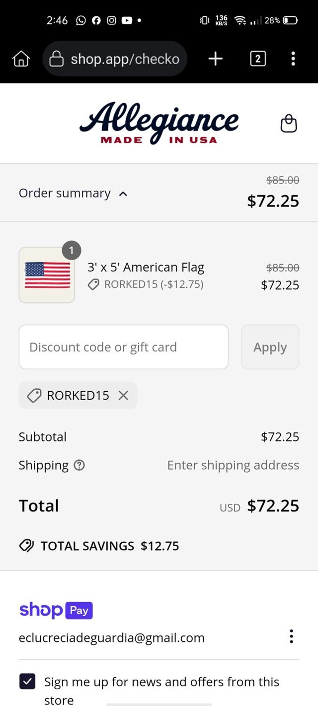 Allegiance flag supply promo codes 25 off jun 2025