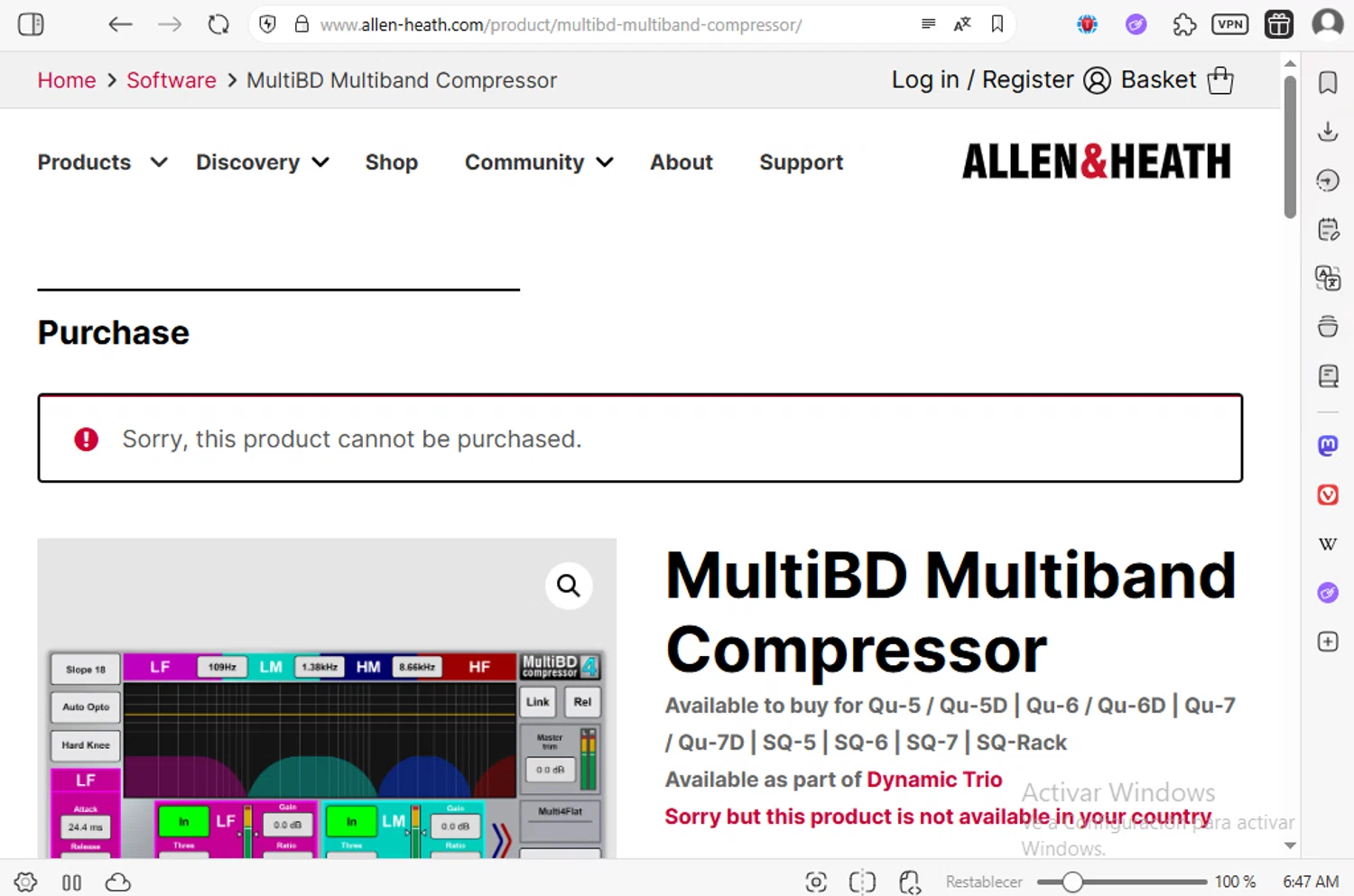 Allen & Heath promo code screenshot showing code VIP10 applied at Allen & Heath checkout page. Uploaded by SimplyCodes community member luissilva2 on Aug 21, 2025