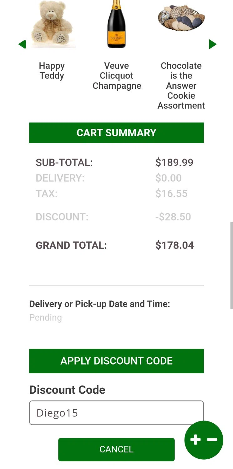 Allen's Flower Market promo code screenshot showing code Diego15 applied at Allen's Flower Market checkout page. Uploaded by SimplyCodes community member jhonaikellgonzalez on Mar 1, 2025