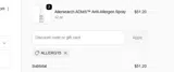 ALLERG15 coupon verification screenshot