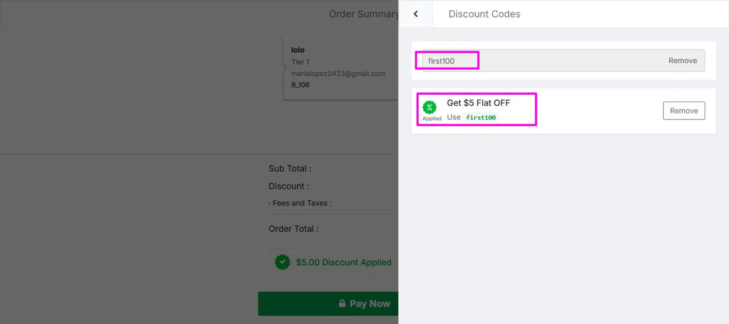 AllEvents discount code screenshot showing code FIRST100 applied at AllEvents checkout page. Uploaded by SimplyCodes community member mrdarcy on Dec 16, 2025