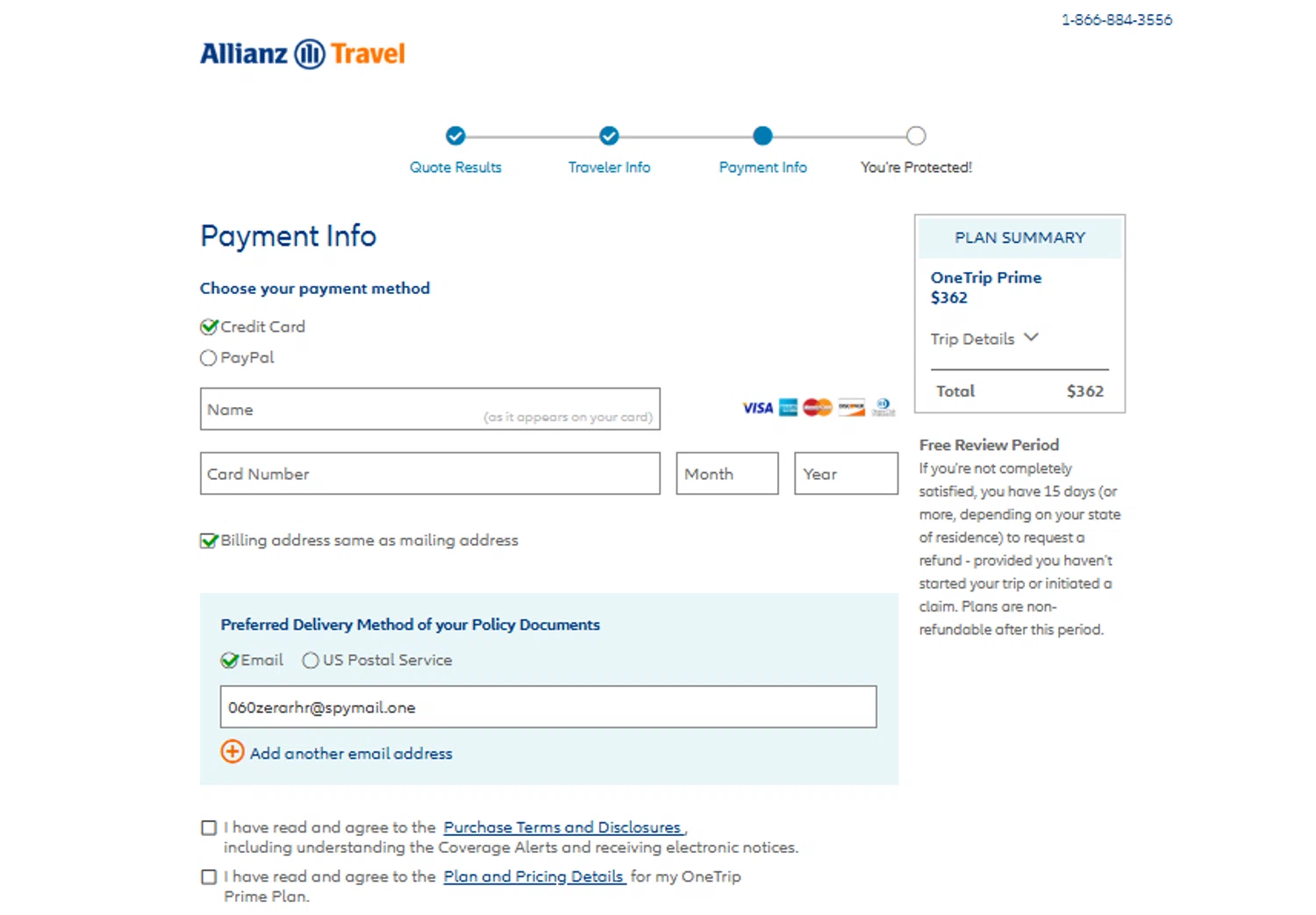 Allianz Travel Insurance promo code screenshot showing code CC-VIAJE-5 applied at Allianz Travel Insurance checkout page. Uploaded by SimplyCodes community member SimplyCVerlie on Mar 25, 2025
