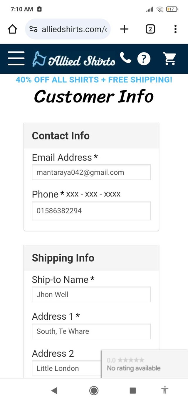 Allied Shirts checkout page showing Allied Shirts promo code box | Screenshot taken by SimplyCodes community member on Dec 10, 2023