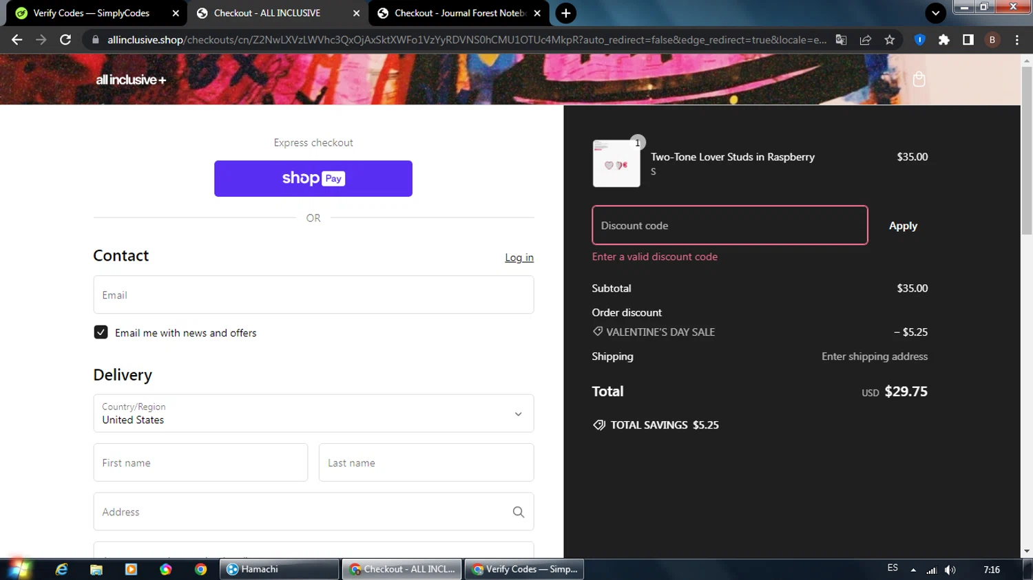 All Inclusive discount code screenshot showing code EARLYACCESS applied at All Inclusive checkout page. Uploaded by SimplyCodes community member KHAL_DROGO on Feb 12, 2025