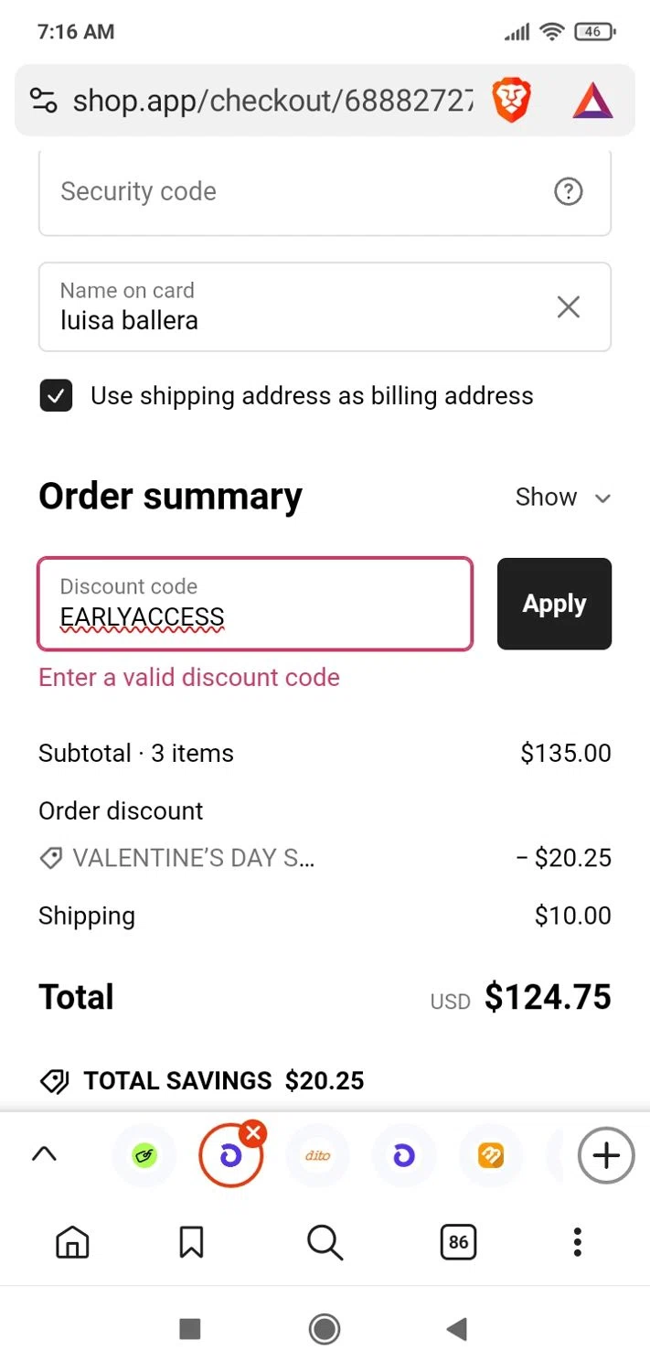 All Inclusive discount code screenshot showing code EARLYACCESS applied at All Inclusive checkout page. Uploaded by SimplyCodes community member Lamadama on Feb 12, 2025
