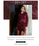 shop35 coupon verification screenshot