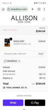MQLBNSG4 coupon verification screenshot