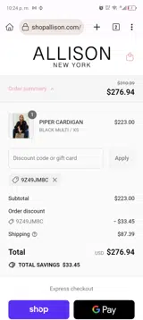 9Z49JM8C coupon verification screenshot
