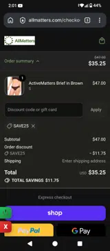 AllMatters coupon verification screenshot