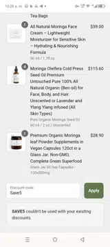 Save5 coupon verification screenshot