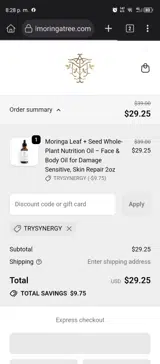 TRYSYNERGY coupon verification screenshot