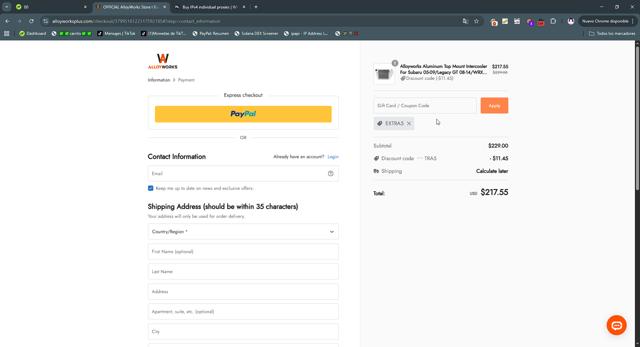 AlloyWorks checkout page showing AlloyWorks coupon code box | Screenshot taken by SimplyCodes community member on Sep 16, 2025