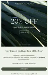 CYBERSALE20 coupon verification screenshot