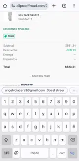 All-Pro Off-Road coupon verification screenshot