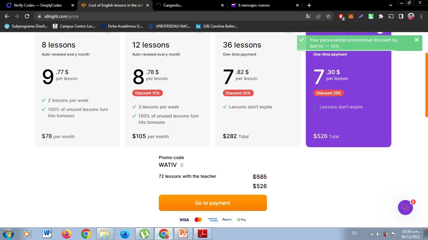 AllRight checkout page showing AllRight promo code box | Screenshot taken by SimplyCodes community member on Dec 6, 2022