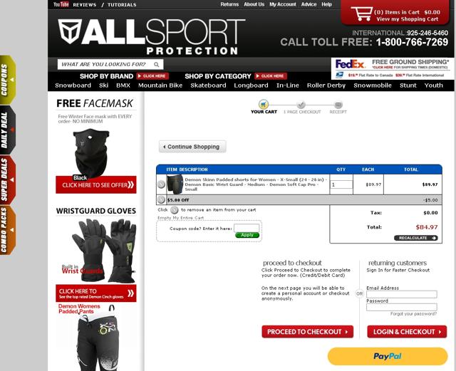 All Sport Protection checkout page showing All Sport Protection promo code box | Screenshot taken by SimplyCodes community member on Nov 2, 2022