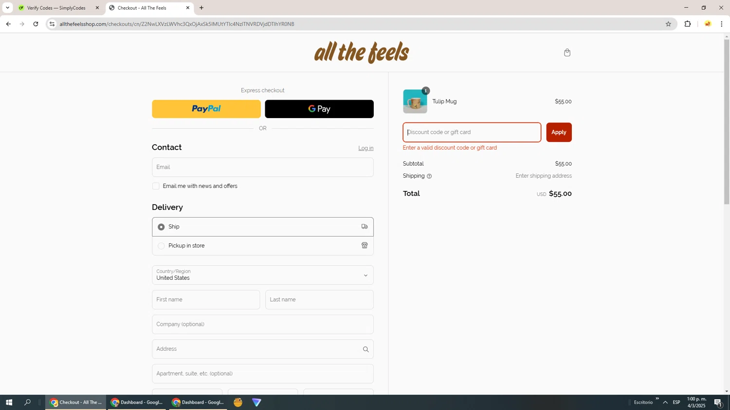 All The Feels promo code screenshot showing code SHOPSMALL2023 applied at All The Feels checkout page. Uploaded by SimplyCodes community member Richard251 on Mar 4, 2025