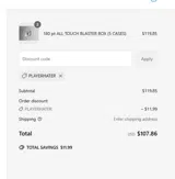 All Touch Case coupon verification screenshot