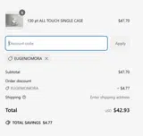All Touch Case coupon verification screenshot