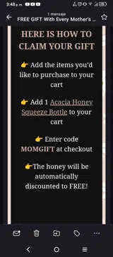Alma Gourmet coupon verification screenshot