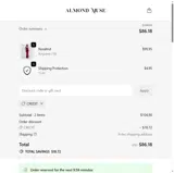 Almond Muse coupon verification screenshot