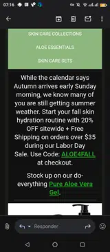 Aloe4fall coupon verification screenshot