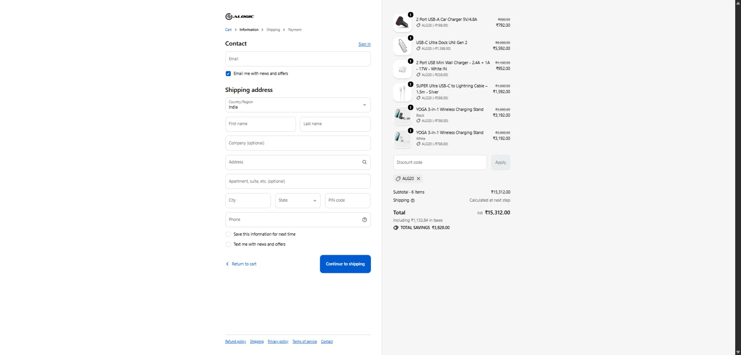 ALOGIC checkout page showing ALOGIC discount code box | Screenshot taken by SimplyCodes community member on Feb 8, 2026
