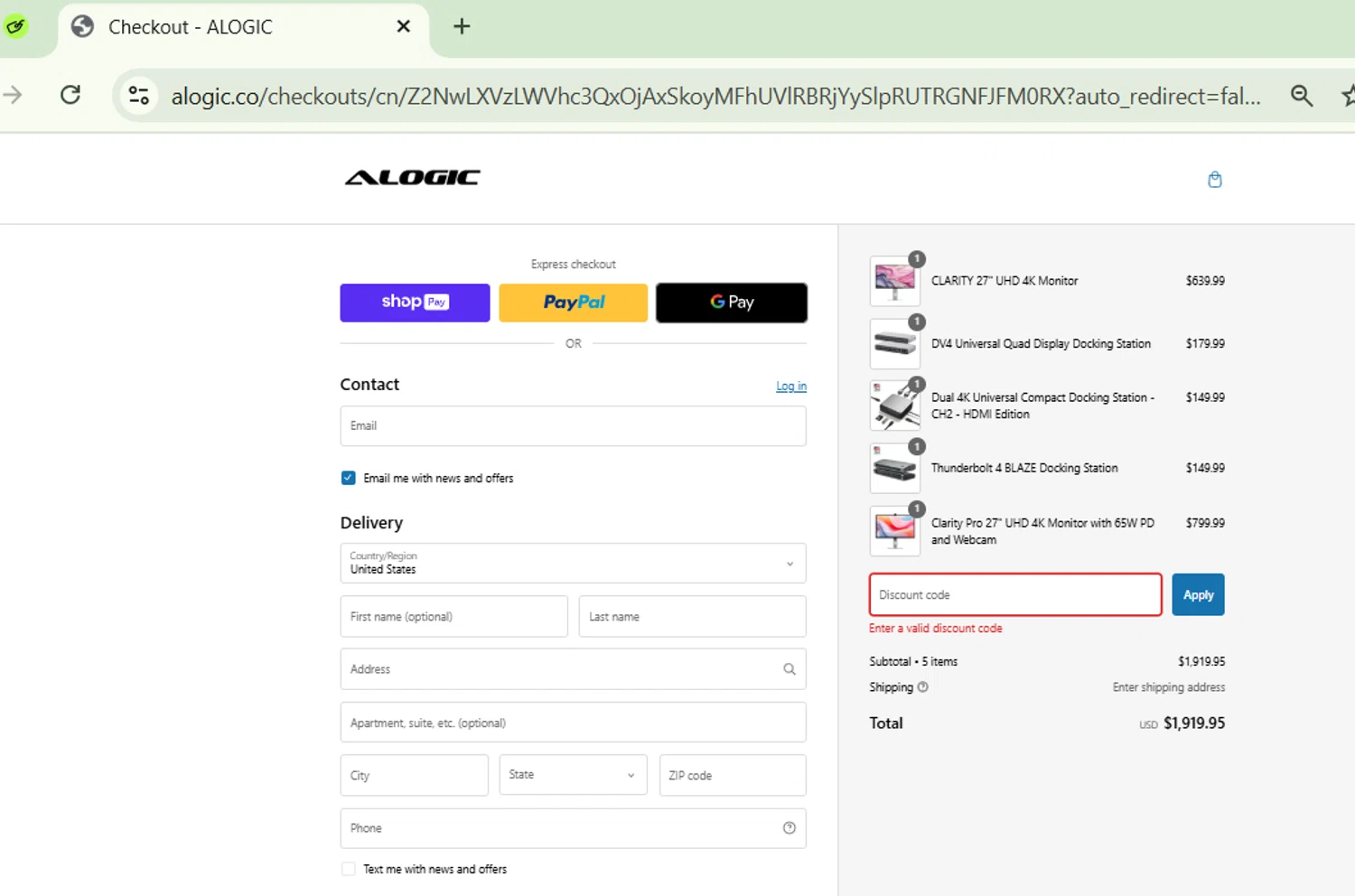 ALOGIC discount code screenshot showing code first10 applied at ALOGIC checkout page. Uploaded by SimplyCodes community member CodeVirtuoso1353 on Jan 20, 2025