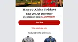 ALOHAFRIDAY coupon verification screenshot