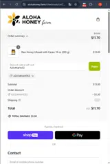 A2lo4haHo52 coupon verification screenshot