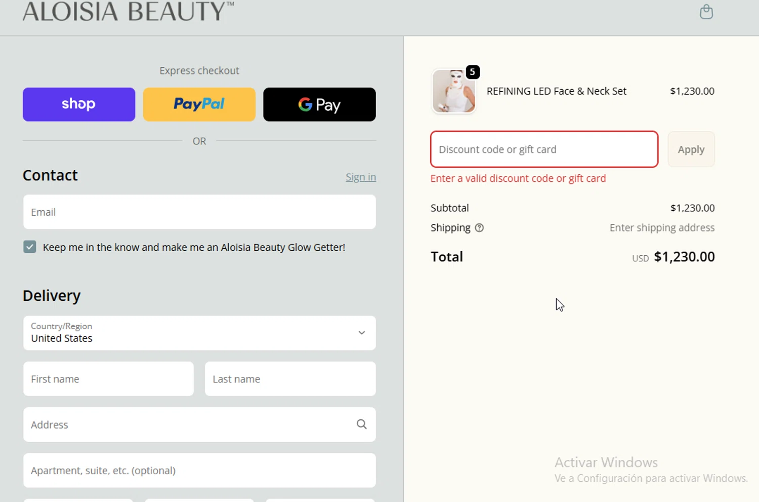 Aloisia Beauty discount code screenshot showing code ALOISIA25 applied at Aloisia Beauty checkout page. Uploaded by SimplyCodes community member WonderW on Nov 16, 2025