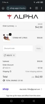 Alpha Defense Gear coupon verification screenshot
